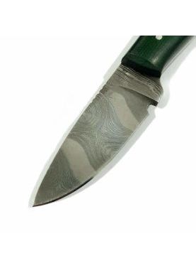 Custom damascus practic knife - Green