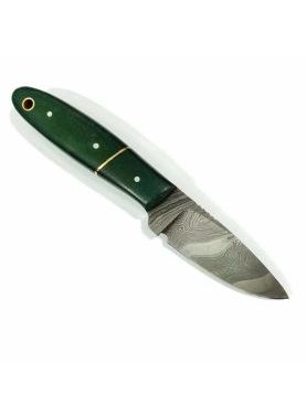 Ručne kutý lovecký damaškový nôž - Green
