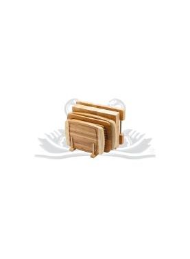 Wooden holder for 5 cutting boards