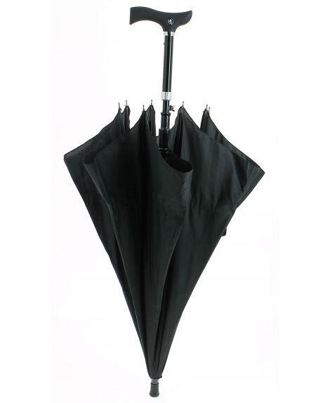 Vychádzková palica s čiernym dáždnikom